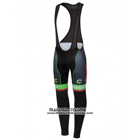 2016 Maillot Ciclismo Cannondale Noir et Vert Manches Longues et Cuissard